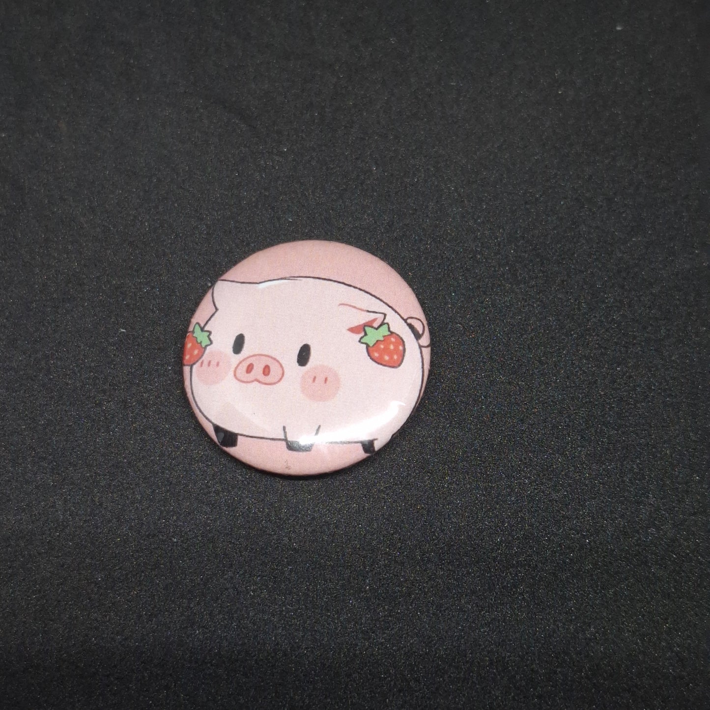 little piglet with strawberry earrings