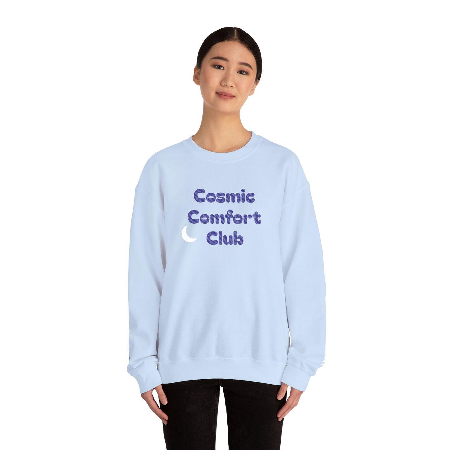 Cosmic Comfort Club Crewneck Sweatshirt — "You are enough" Sleeve