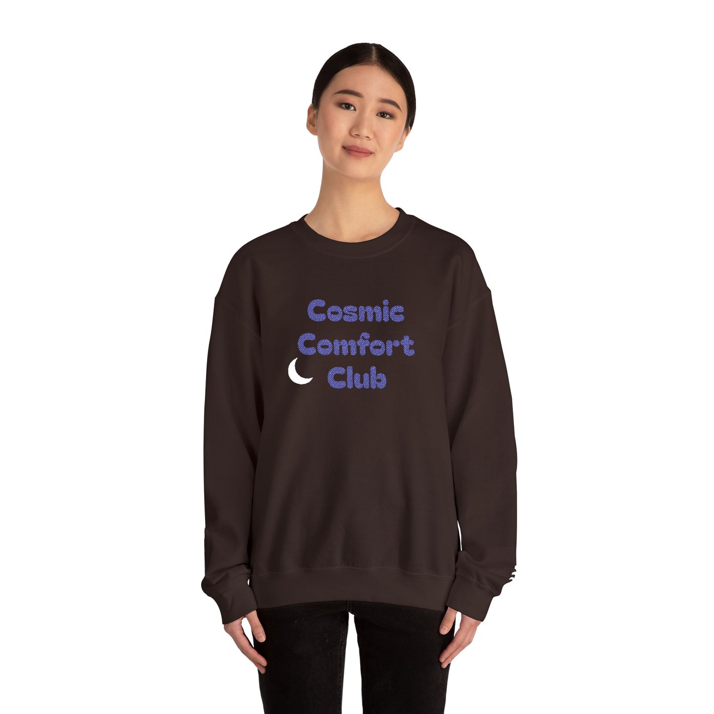 Cosmic Comfort Club Crewneck Sweatshirt — "You are enough" Sleeve