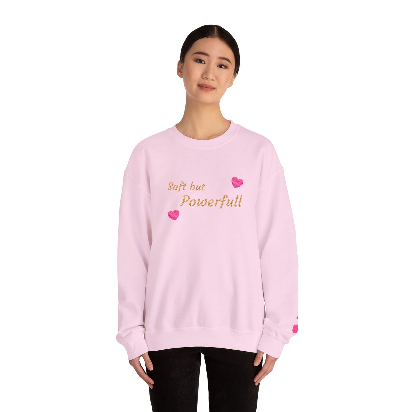 Soft but Powerful Crewneck Sweatshirt — "Breathe darling" Sleeve