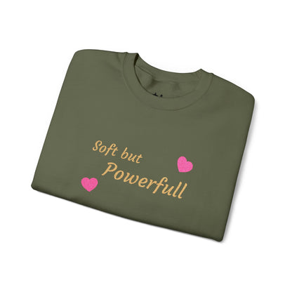 Soft but Powerful Crewneck Sweatshirt — "Breathe darling" Sleeve