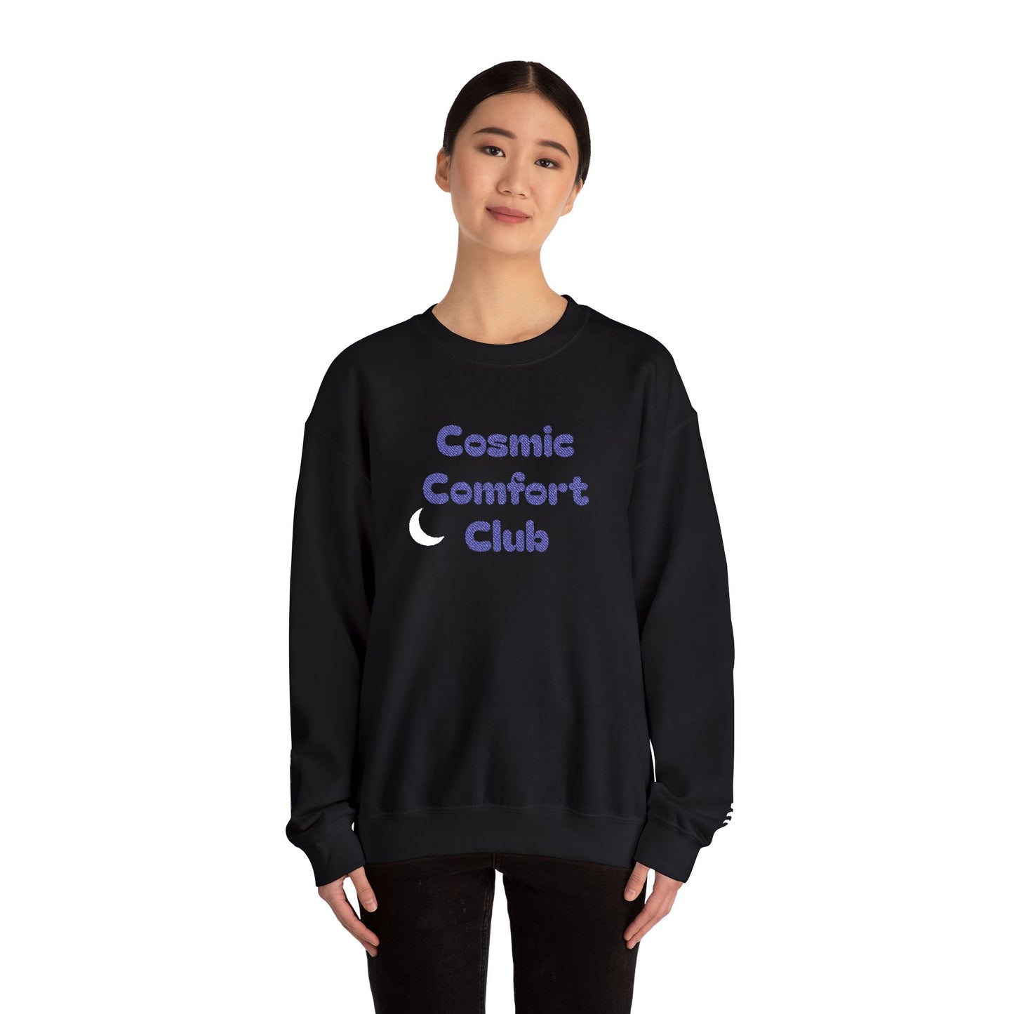 Cosmic Comfort Club Crewneck Sweatshirt — "You are enough" Sleeve