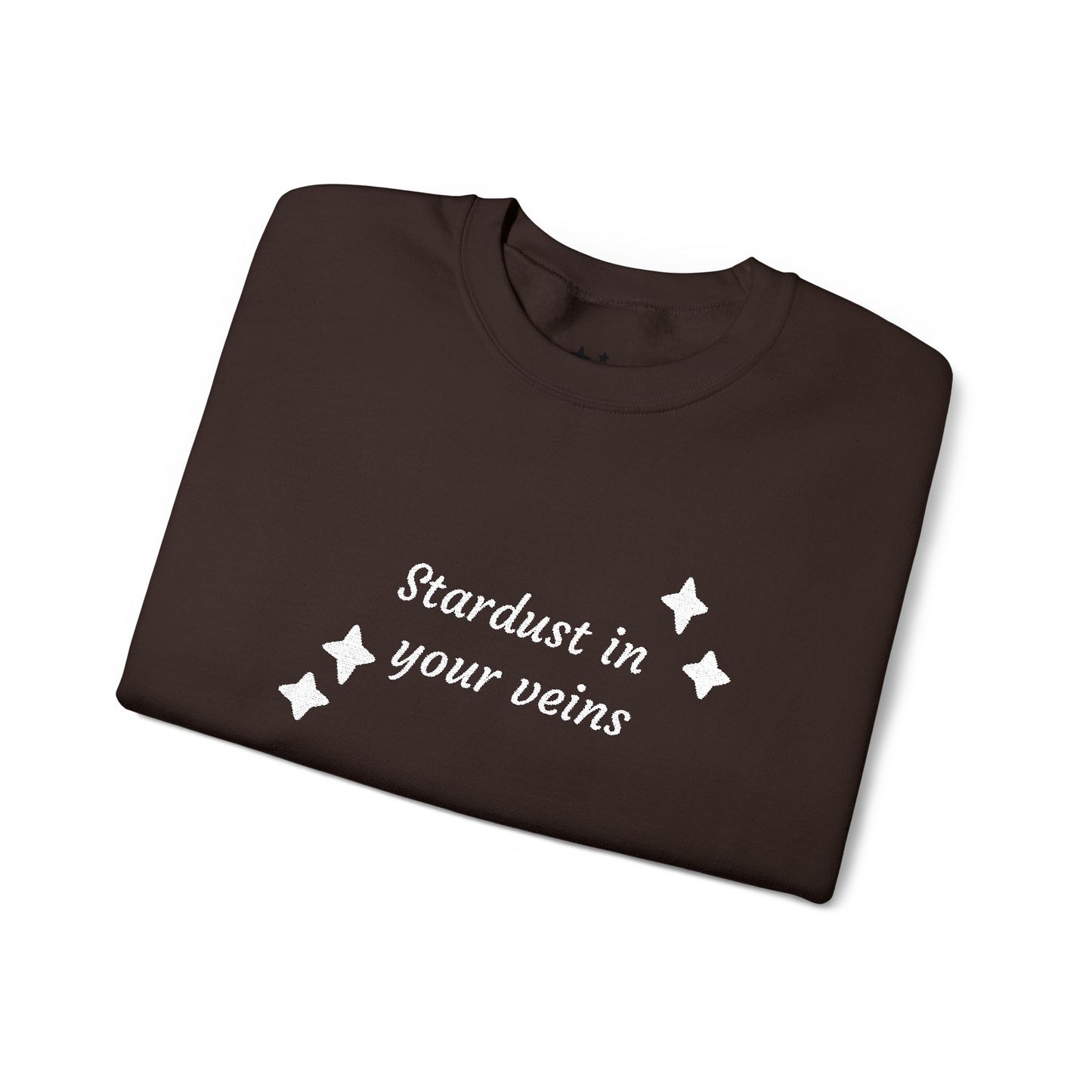 Stardust in Your Veins Crewneck Sweatshirt — "Keep glowing" Sleeve