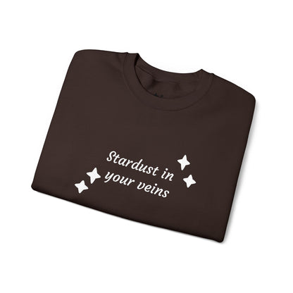 Stardust in Your Veins Crewneck Sweatshirt — "Keep glowing" Sleeve