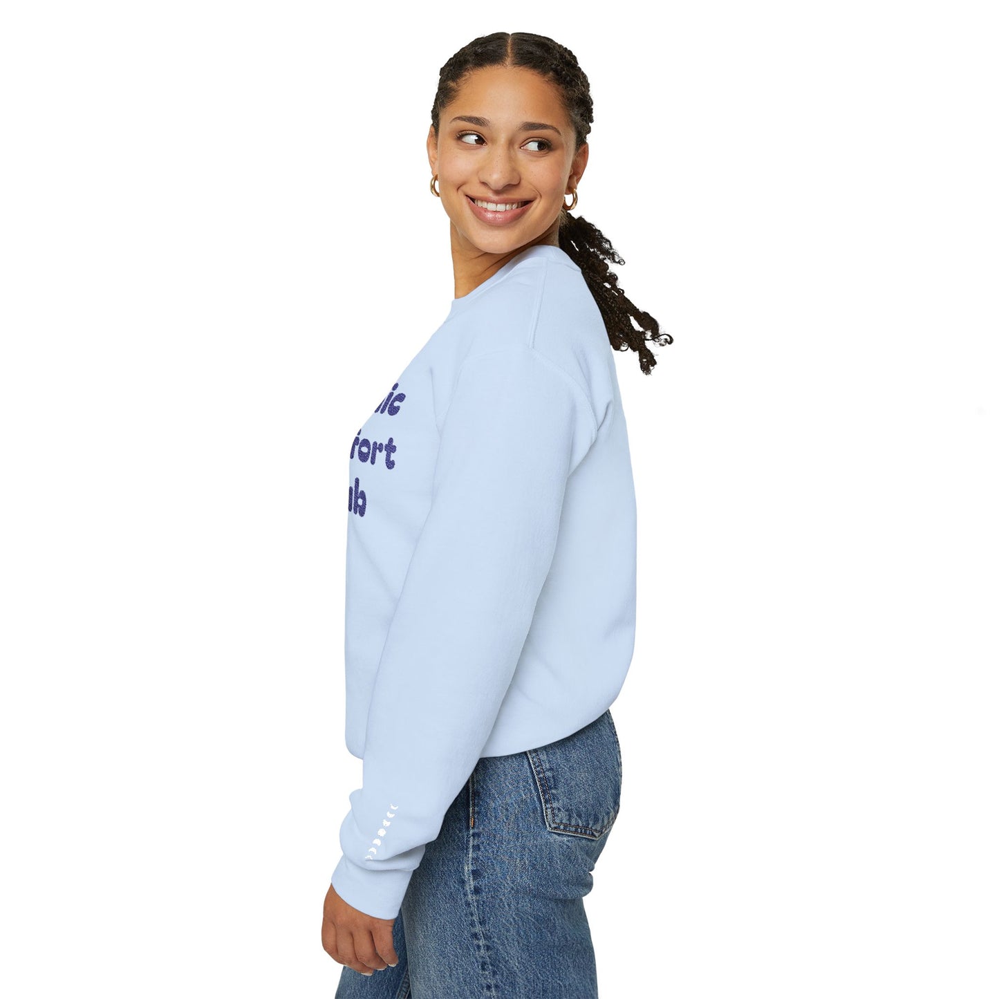 Cosmic Comfort Club Crewneck Sweatshirt — "You are enough" Sleeve