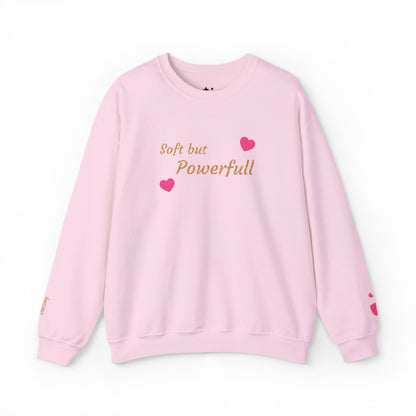 Soft but Powerful Crewneck Sweatshirt — "Breathe darling" Sleeve