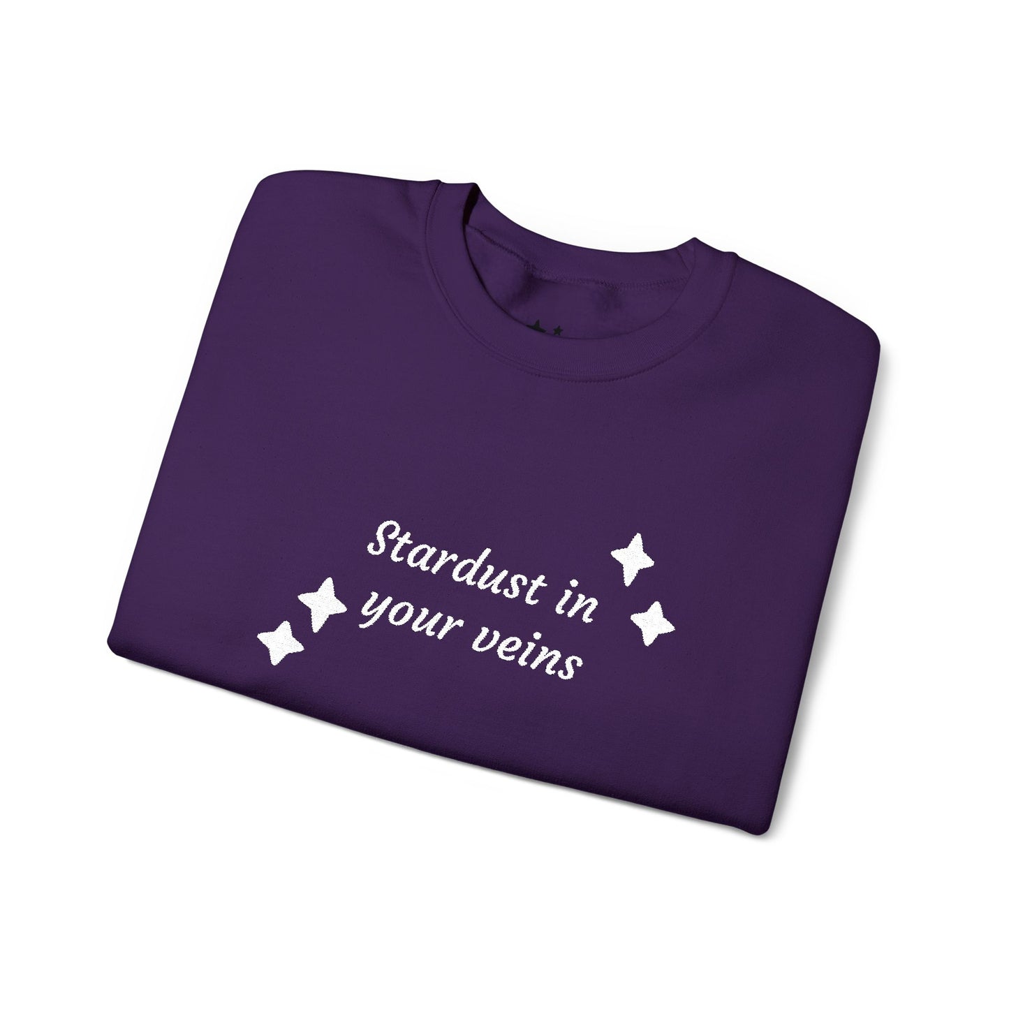 Stardust in Your Veins Crewneck Sweatshirt — "Keep glowing" Sleeve