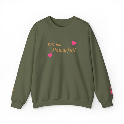 Soft but Powerful Crewneck Sweatshirt — "Breathe darling" Sleeve