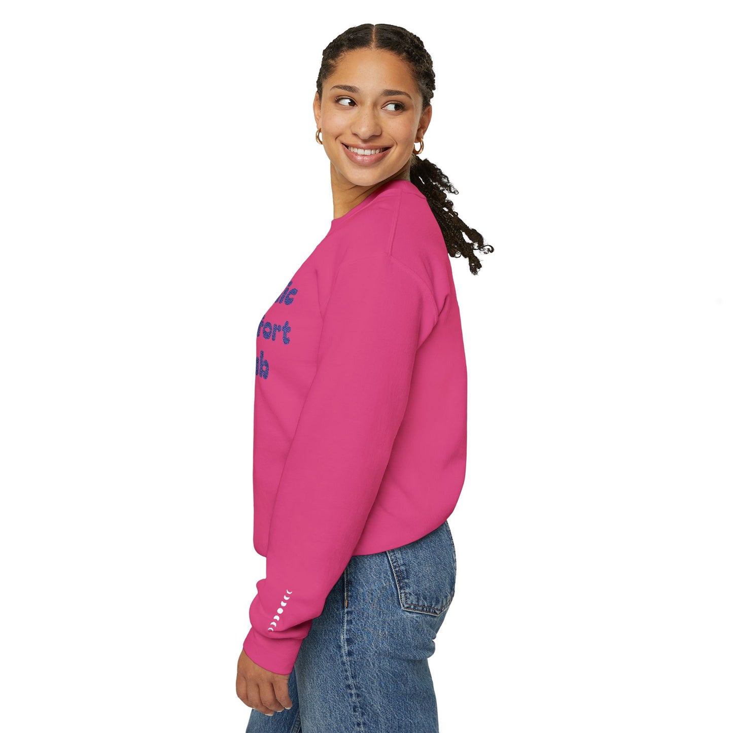 Cosmic Comfort Club Crewneck Sweatshirt — "You are enough" Sleeve
