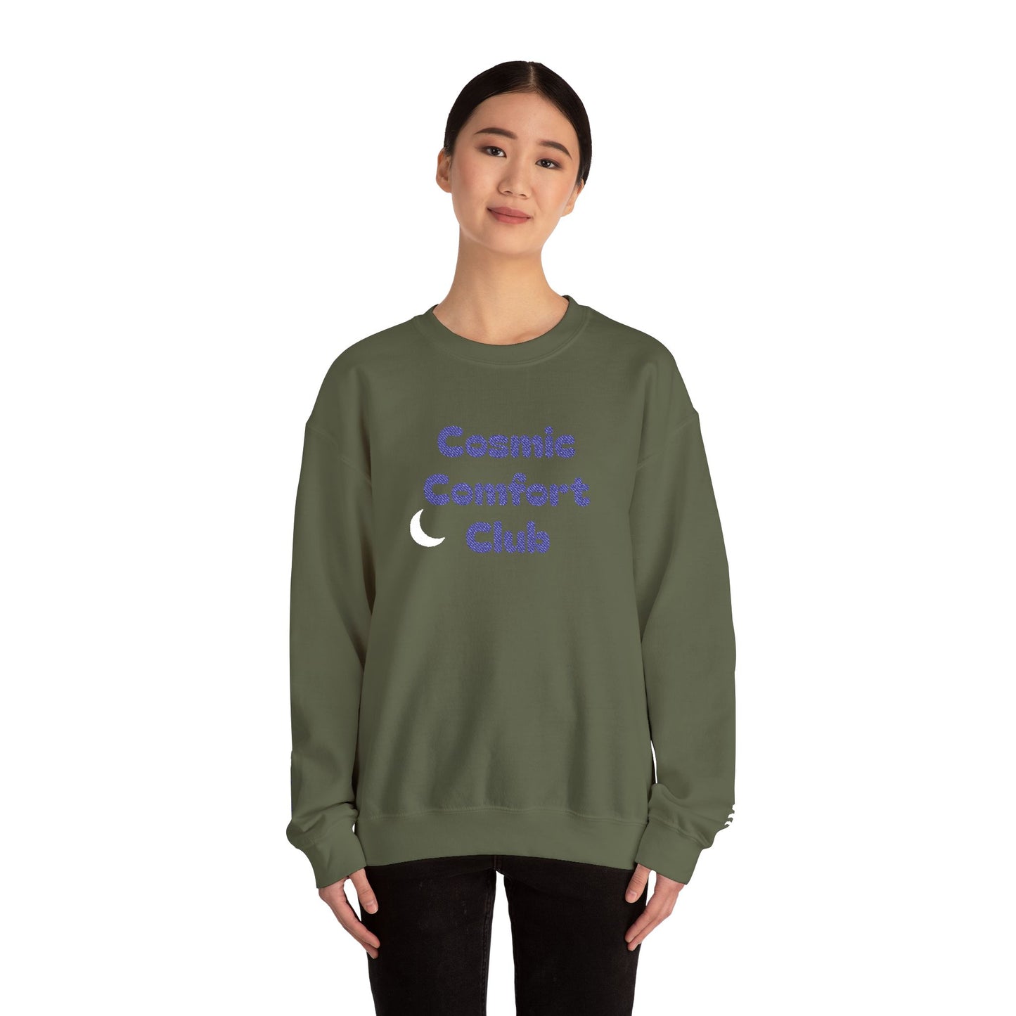 Cosmic Comfort Club Crewneck Sweatshirt — "You are enough" Sleeve