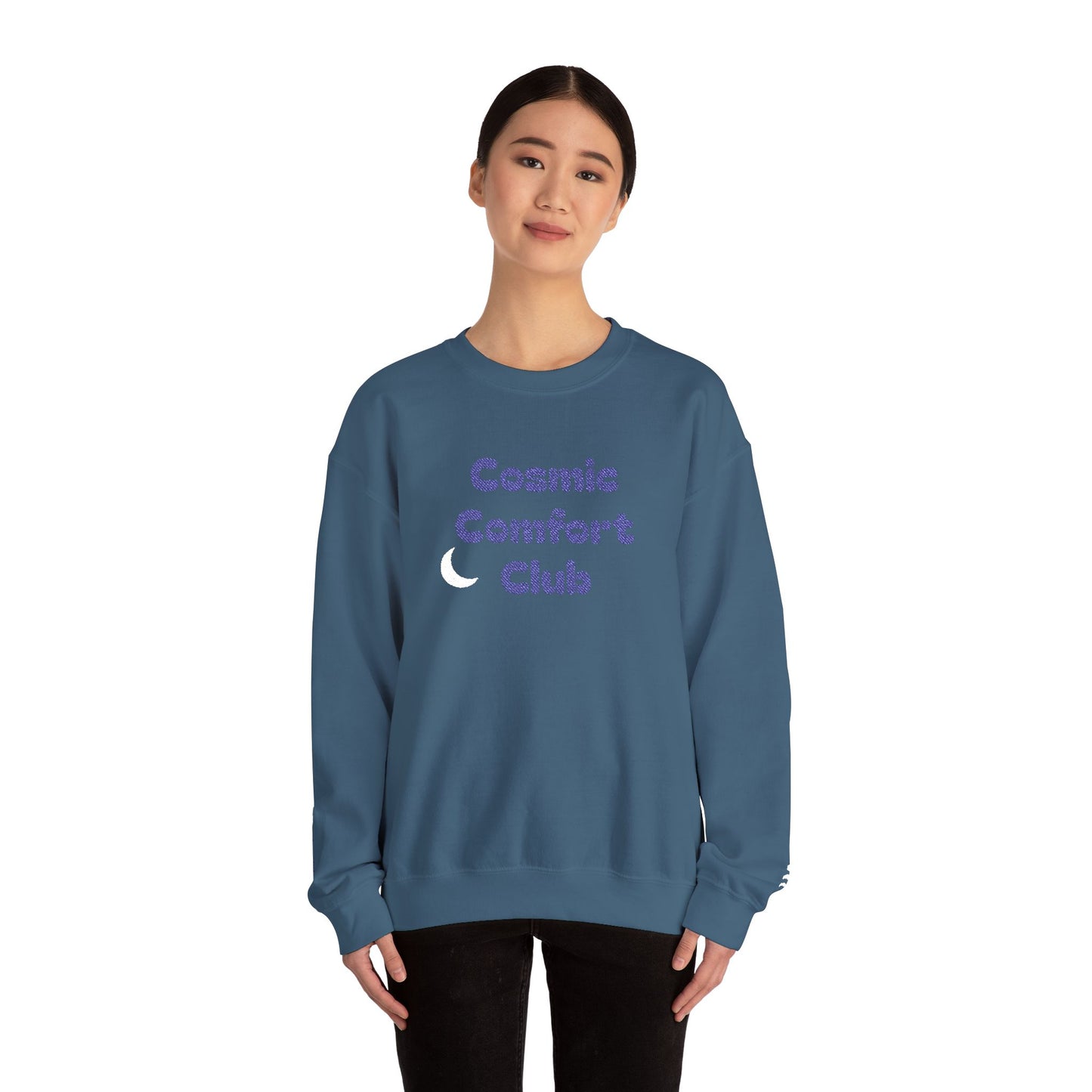 Cosmic Comfort Club Crewneck Sweatshirt — "You are enough" Sleeve