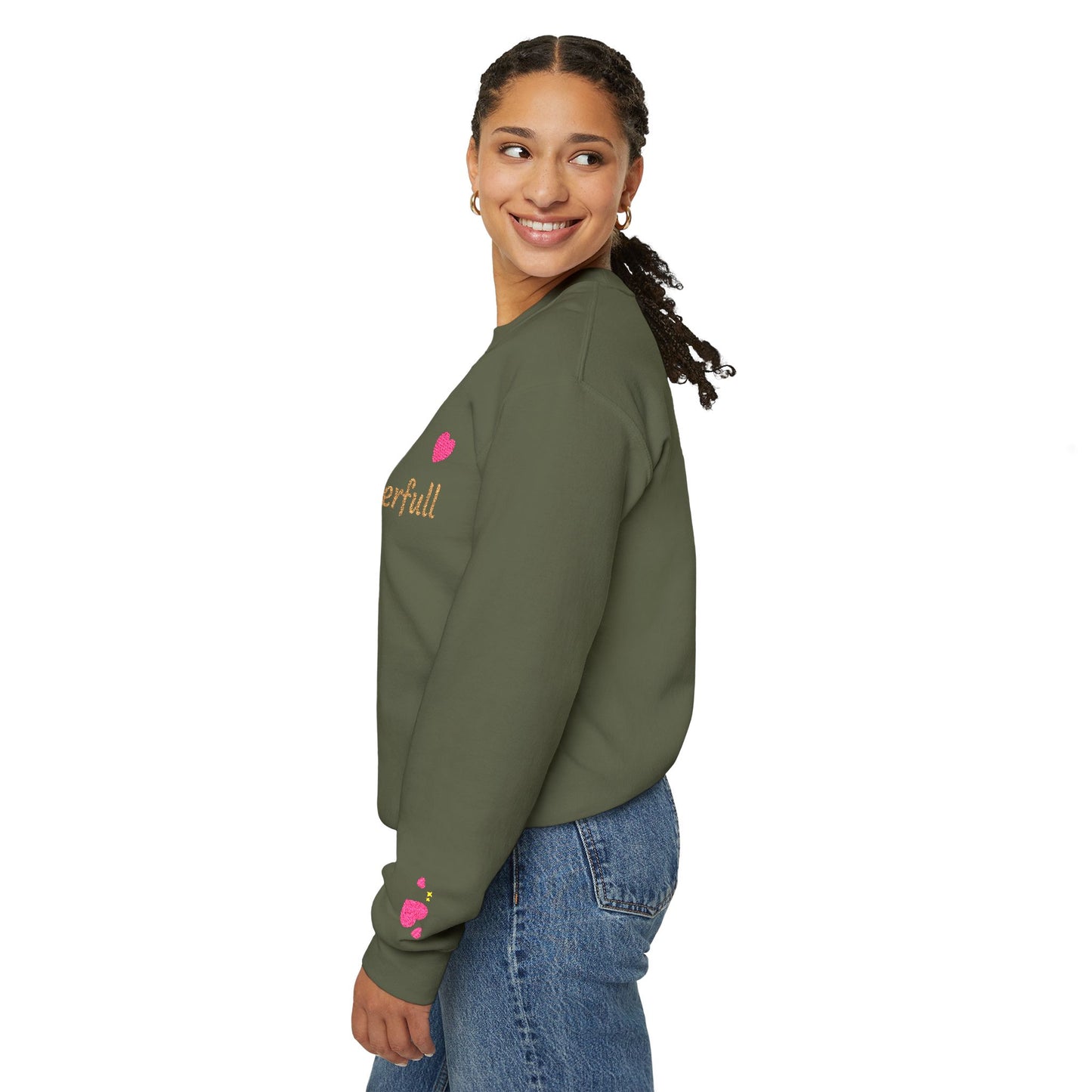 Soft but Powerful Crewneck Sweatshirt — "Breathe darling" Sleeve