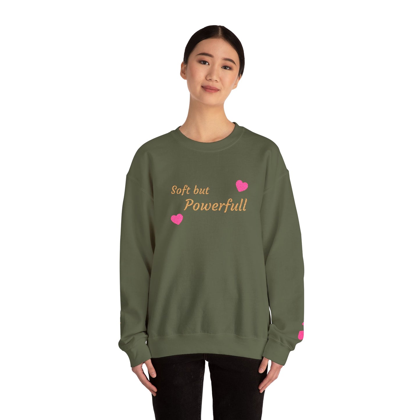 Soft but Powerful Crewneck Sweatshirt — "Breathe darling" Sleeve