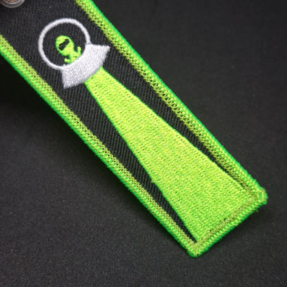 Embroidered Alien UFO Keychain "I Believe"