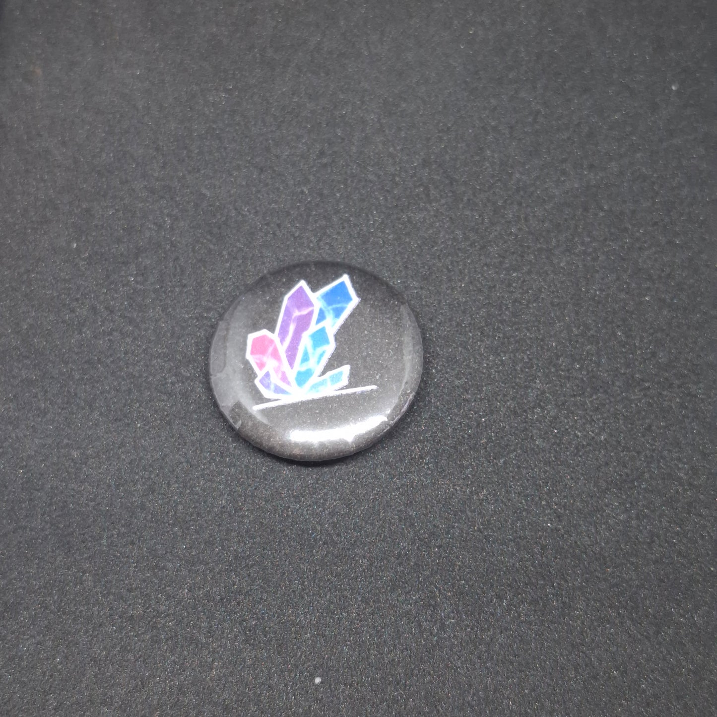 Crystal button pinback