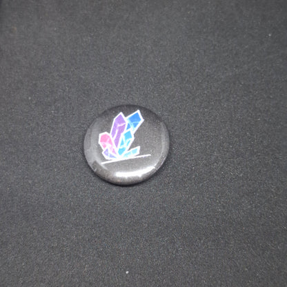 Crystal button pinback