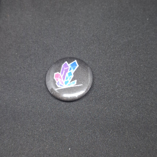 Crystal button pinback