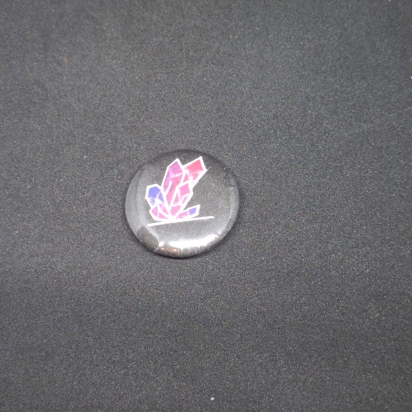Crystal button pinback
