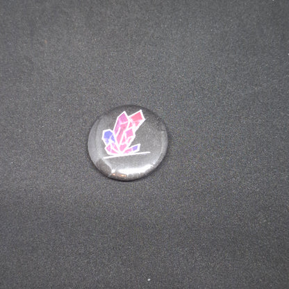 Crystal button pinback