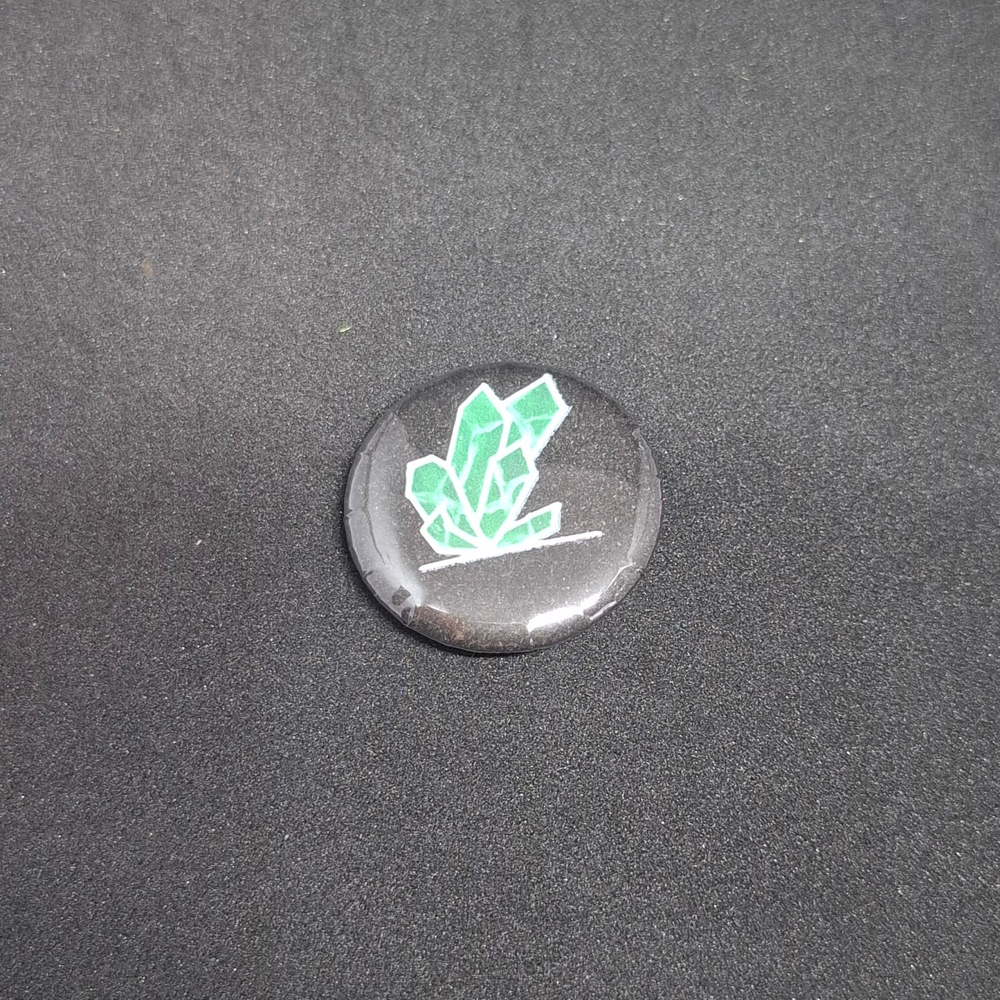 Crystal button pinback