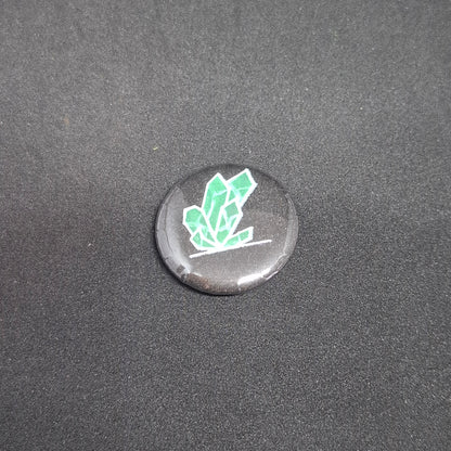 Crystal button pinback