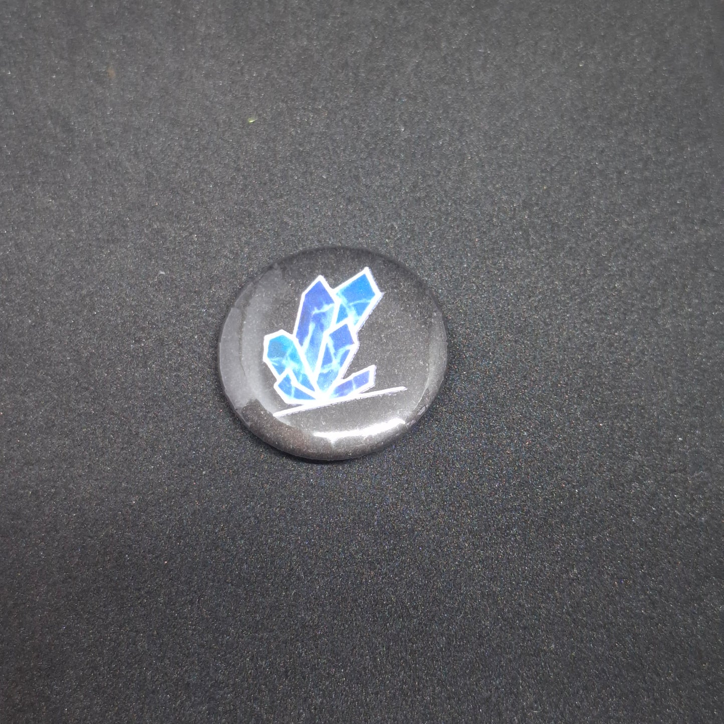 Crystal button pinback