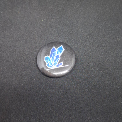 Crystal button pinback