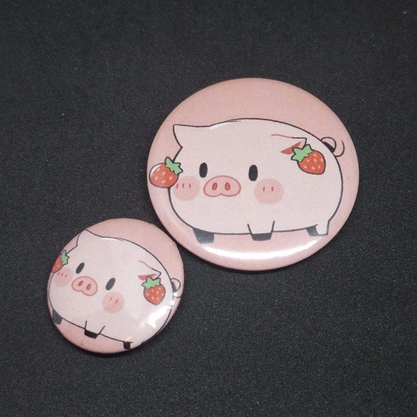 little piglet with strawberry earrings