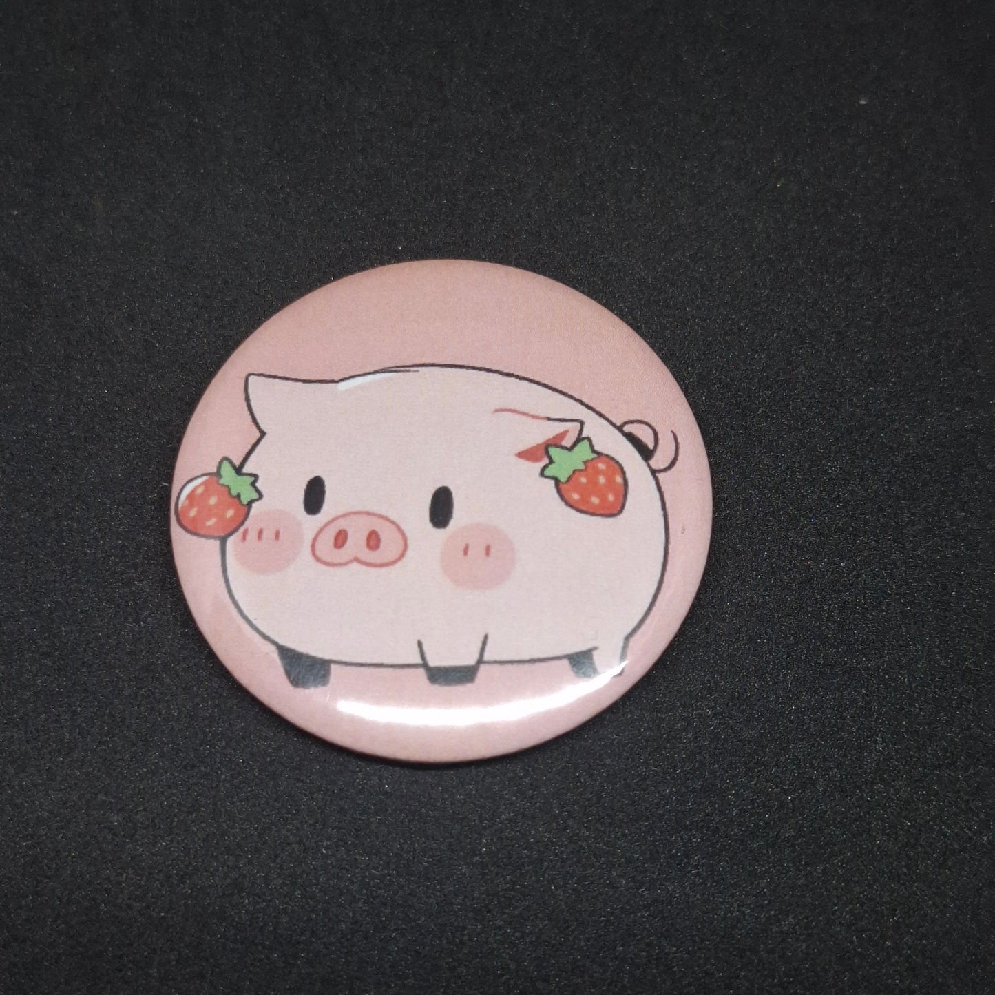 little piglet with strawberry earrings