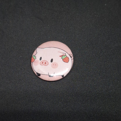 little piglet with strawberry earrings