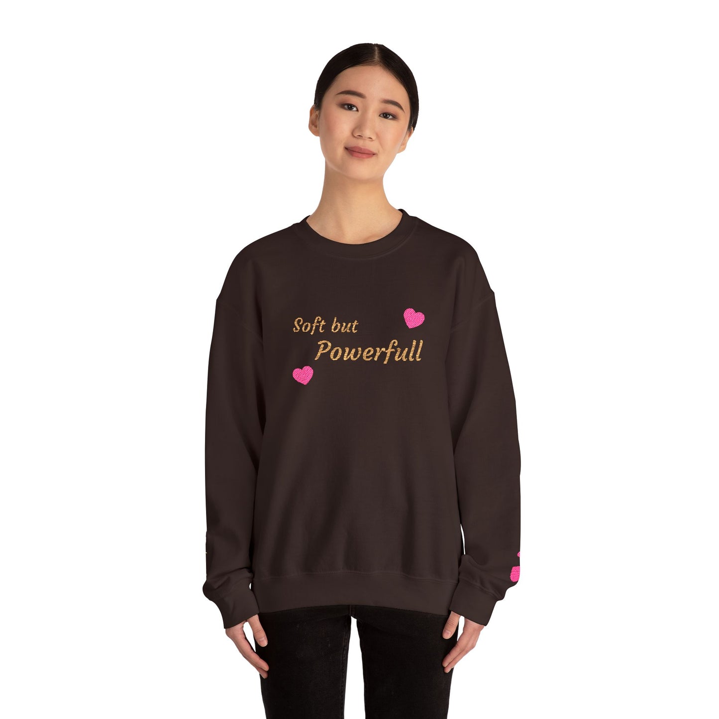 Soft but Powerful Crewneck Sweatshirt — "Breathe darling" Sleeve
