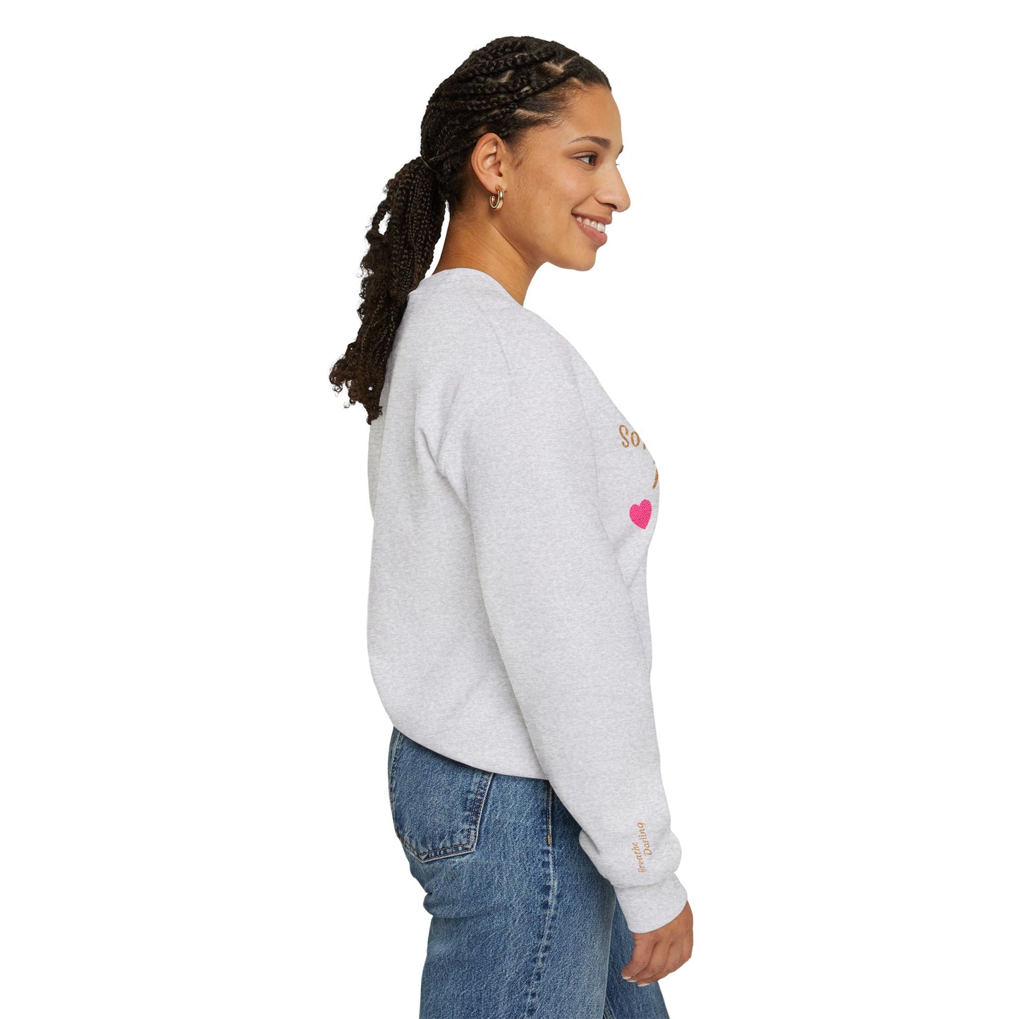 Soft but Powerful Crewneck Sweatshirt — "Breathe darling" Sleeve