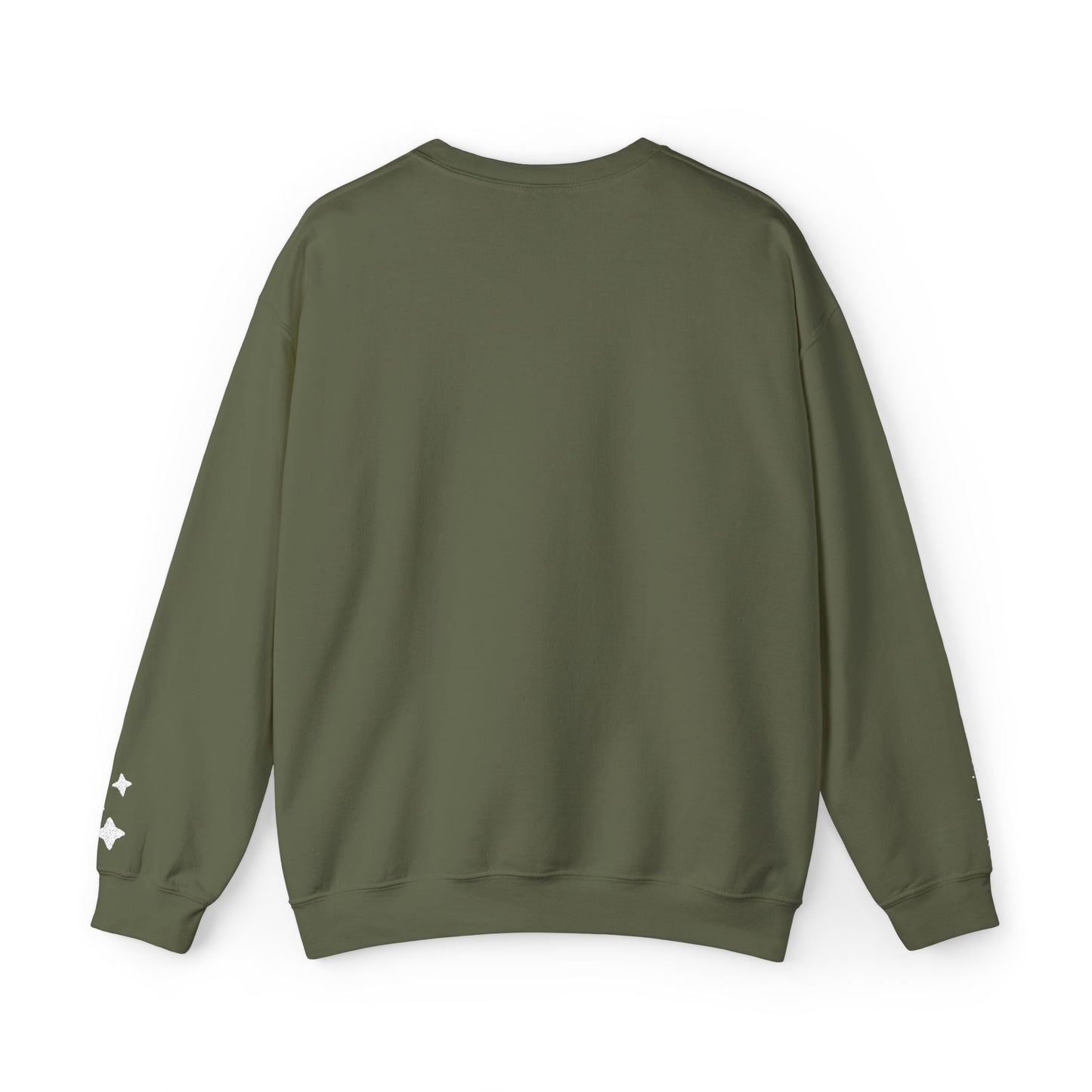 Stardust in Your Veins Crewneck Sweatshirt — "Keep glowing" Sleeve