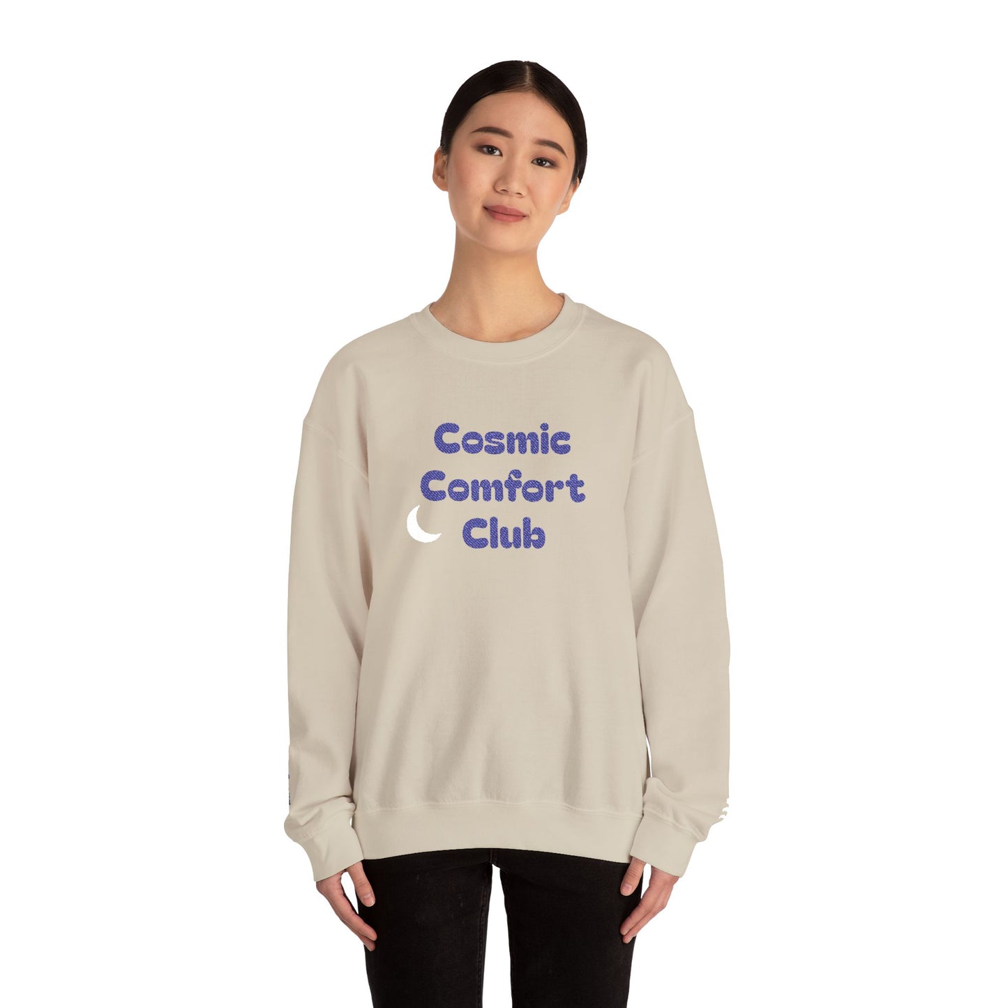 Cosmic Comfort Club Crewneck Sweatshirt — "You are enough" Sleeve