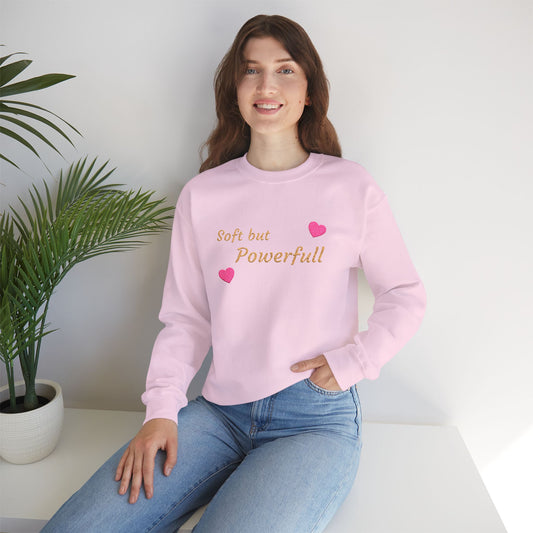 Soft but Powerful Crewneck Sweatshirt — "Breathe darling" Sleeve