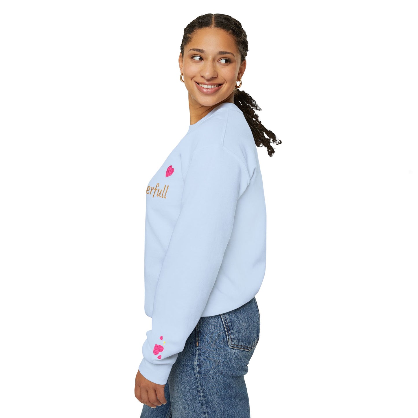 Soft but Powerful Crewneck Sweatshirt — "Breathe darling" Sleeve