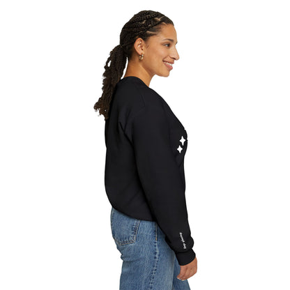 Stardust in Your Veins Crewneck Sweatshirt — "Keep glowing" Sleeve