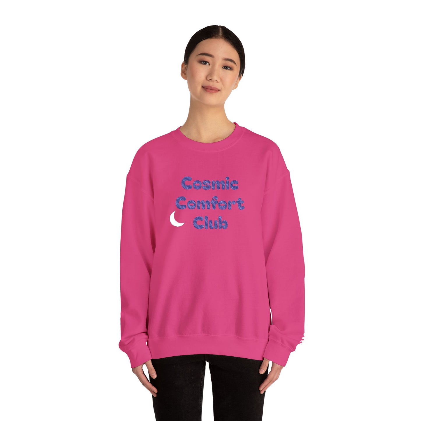 Cosmic Comfort Club Crewneck Sweatshirt — "You are enough" Sleeve