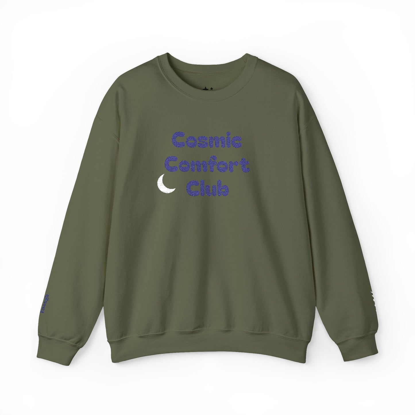 Cosmic Comfort Club Crewneck Sweatshirt — "You are enough" Sleeve