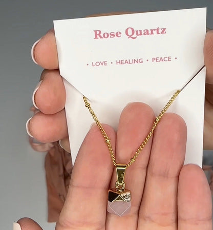 Rose Quartz Necklace for Self-love & Compassion (XS)