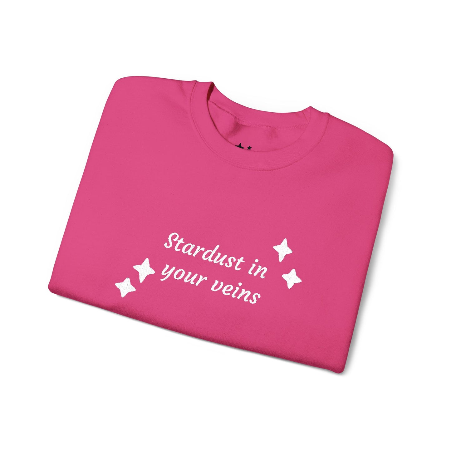 Stardust in Your Veins Crewneck Sweatshirt — "Keep glowing" Sleeve