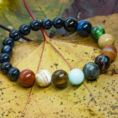 Zonnestelsel & Universum | Large 8 & 10mm Edelsteen Kralenarmband