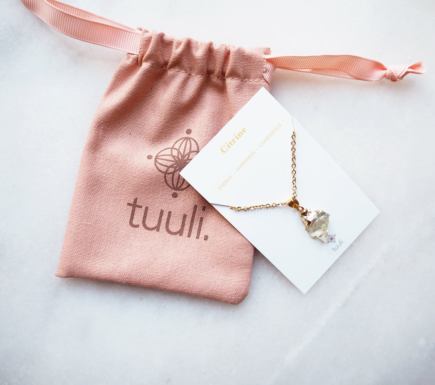 Citrine Necklace for Joy & Money