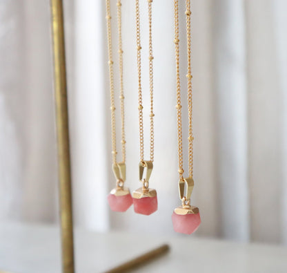 Pink Chalcedony Necklace for Love & Healing