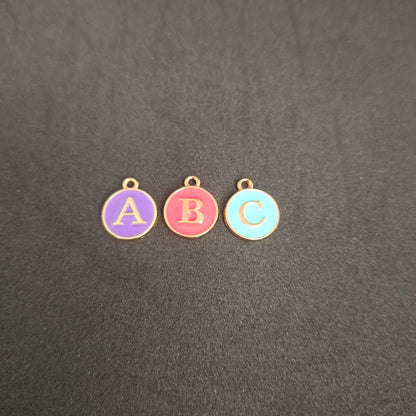 Coloured letter charms
