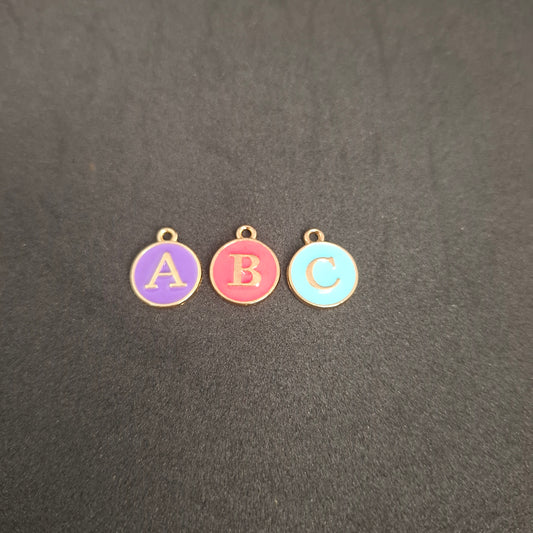 Coloured letter charms