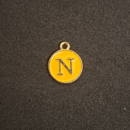 Coloured letter charms