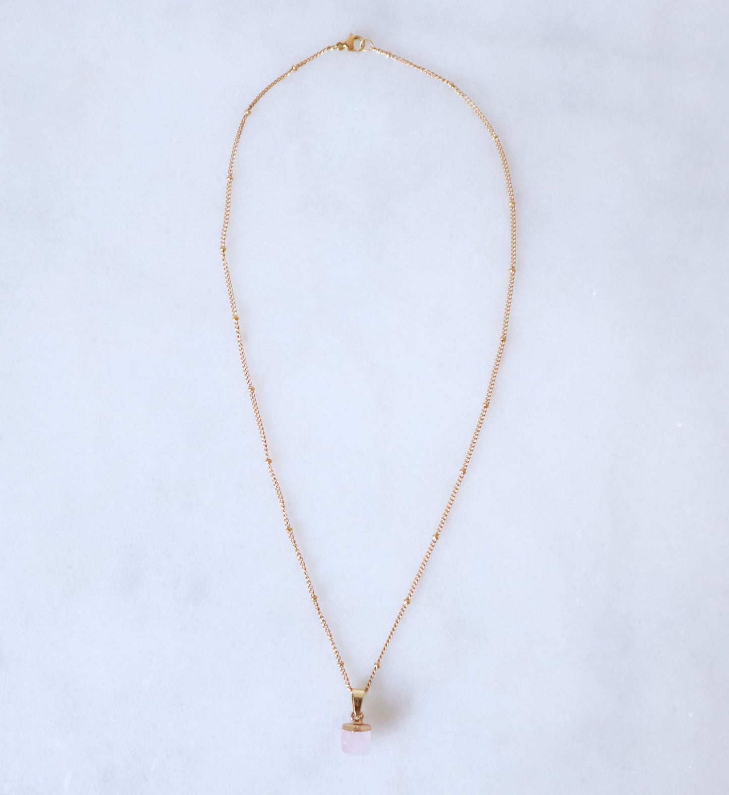 Rose Quartz Necklace for Self-love & Compassion (XS)