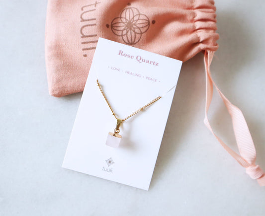 Rose Quartz Necklace for Self-love & Compassion (XS)