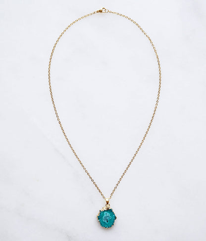 Turquoise Druzy Agate Necklace for Confidence